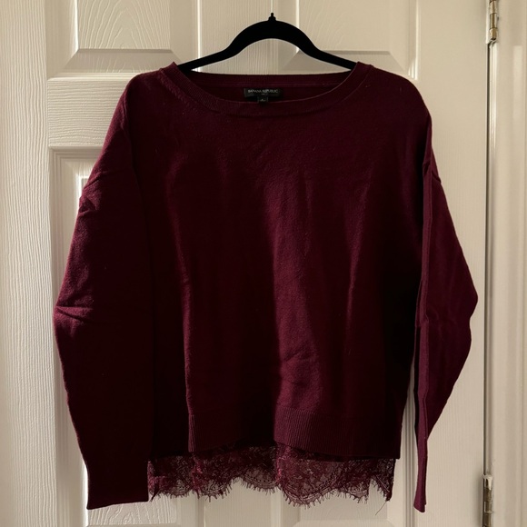 Banana Republic Sweaters - Banana Republic Red Boxy Long Sleeve Sweater
